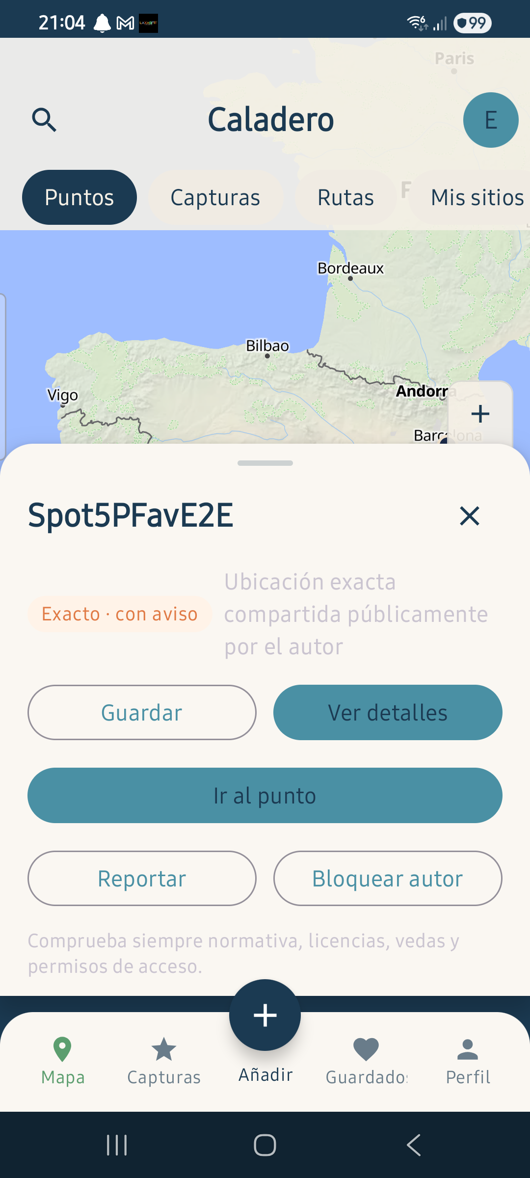 Perfil propio de demostración dentro de la aplicación.